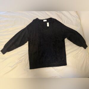 Old Navy Women's Charcoal V-Neck Sweater